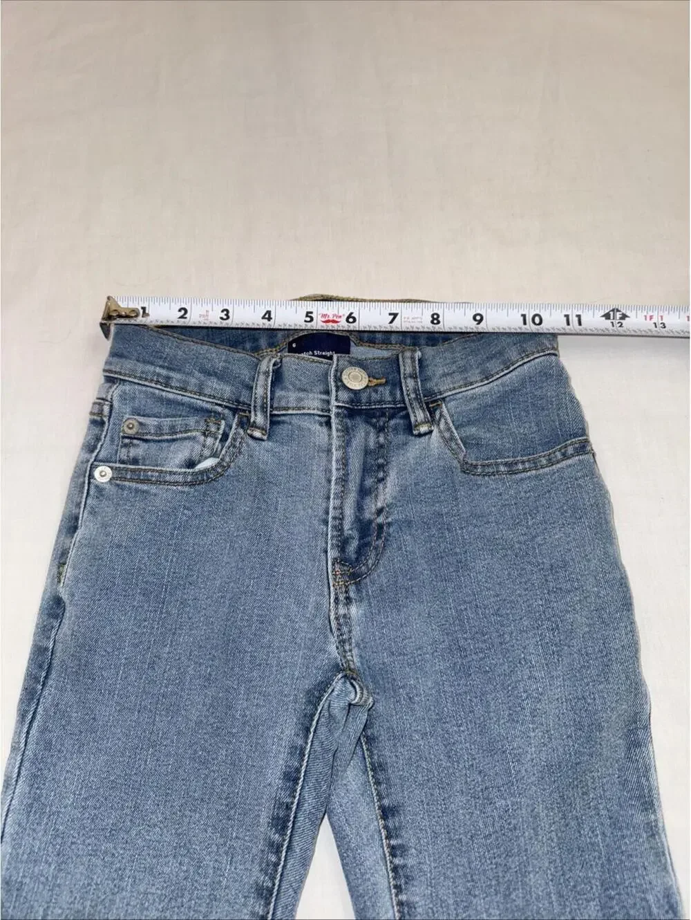 GAP Kids Girls Jeans Size 6 Stretch Straight Light Wash Adjustable Waist Denim